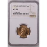 1976 Gold Sovereign NGC MS 66
