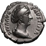 Roman Empire Diva Faustina I (wife of Antoninus Pius) AD 141-161 Silver Denarius About Good Very Fin
