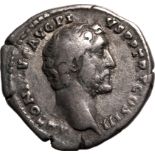 Roman Empire Antoninus Pius AD 143-144 Silver Denarius About Very Fine