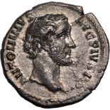 Roman Empire Antoninus Pius AD 139 Silver Denarius Extremely Fine; an attractive example, exhibiting