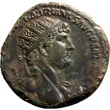 Roman Empire Hadrian AD 120-121 Bronze Dupondius Very Fine