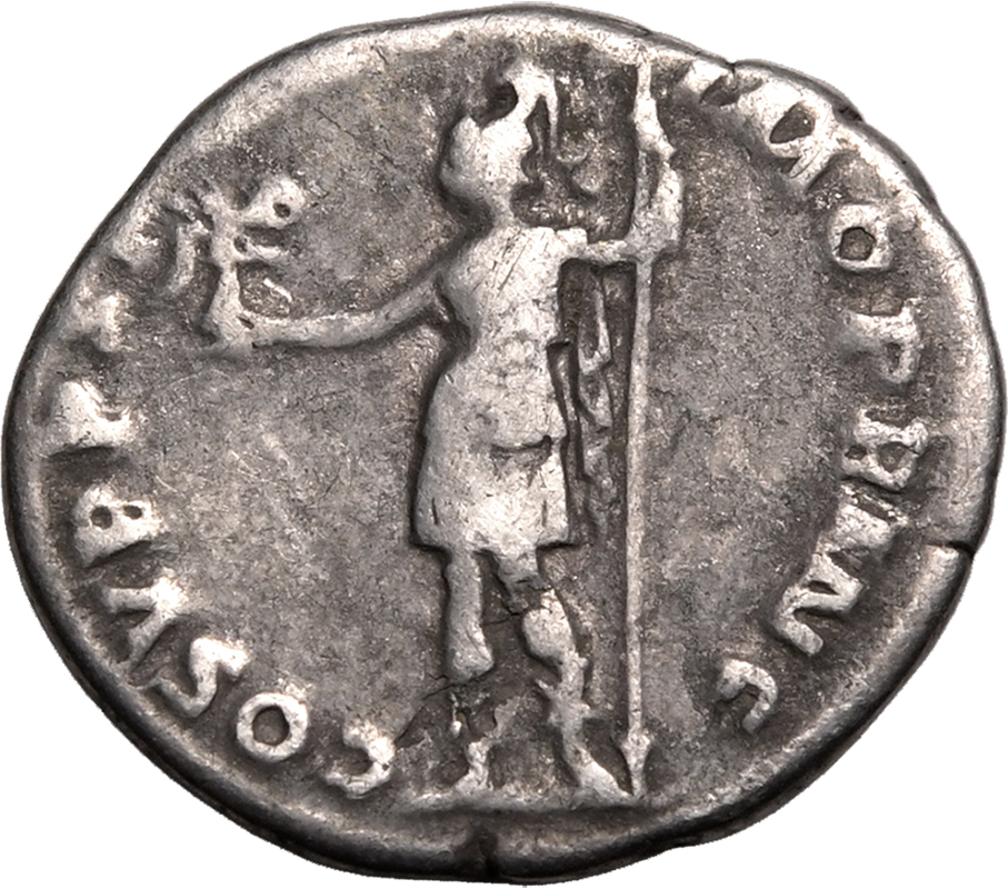 Roman Empire Trajan AD 107-111 Silver Denarius About Very Fine - Image 2 of 2