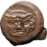 Ancient Greece: Sicily, Kamarina circa 420-405 BC Bronze Onkia Very Fine