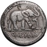 Roman Republic & Imperatorial Julius Caesar 49-48 BC Silver Denarius Very Fine; well-centred on the