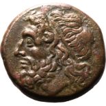 Ancient Greece: Sicily, Syracuse Hieron II circa 217-215 BC Bronze Litra Very Fine; glossy brown pat