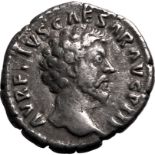Roman Empire Marcus Aurelius (Caesar) AD 159-161 Silver Denarius Very Fine