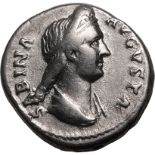 Roman Empire Sabina (wife of Hadrian) AD 133-135 Silver Denarius About Good Very Fine
