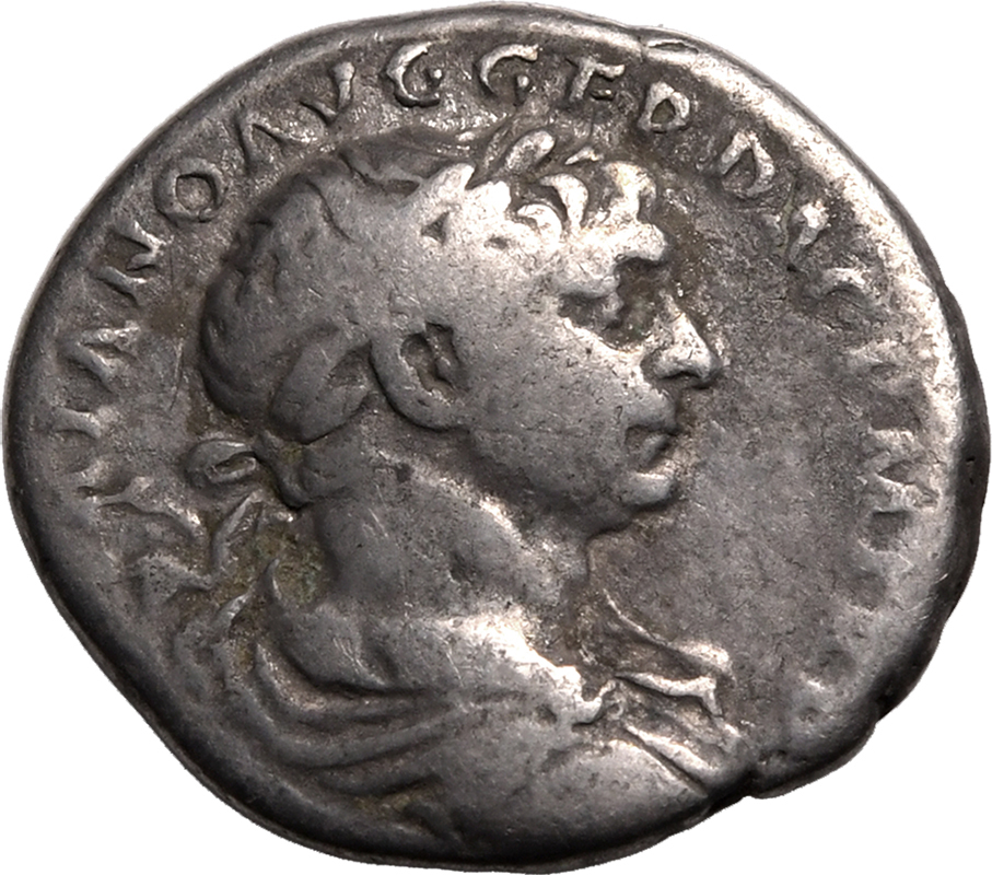 Roman Empire Trajan AD 107-111 Silver Denarius About Very Fine
