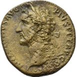 Roman Empire Antoninus Pius AD 140-144 Bronze Sestertius Very Fine