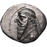 Ancient Greece: Kingdom of Parthia Mithradates II 120-109 BC Silver Drachm Good Extremely Fine