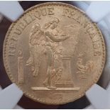 France Third Republic 1893 A Gold 20 Francs NGC MS 63