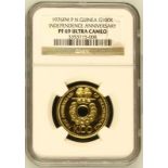 Papua New Guinea 1976 FM Gold 100 Kina 1st Anniversary of Independence Proof NGC PF 69 ULTRA CAMEO