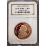 South Africa 2000 Gold Krugerrand Proof NGC PF 69 ULTRA CAMEO