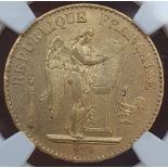 France Third Republic 1879 A Gold 20 Francs NGC MS 63