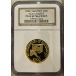 Papua New Guinea 1980 FM Gold 100 Kina 5th Anniversary of Independence Proof NGC PF 69 ULTRA CAMEO