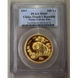 China People's Republic 1997 Gold 100 Yuan (1 oz.) Small date PCGS MS69