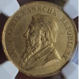 South Africa Paul Kruger 1898 Gold Pond single shaft NGC MS 62