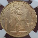 France Third Republic 1893 A Gold 20 Francs NGC MS 64