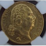 France Louis XVIII 1817 A Gold 20 Francs NGC MS 62
