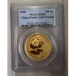 China: People's Republic 2000 Gold 100 Yuan (1 oz.) Equal-finest PCGS MS69