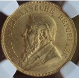 South Africa Paul Kruger 1898 Gold Pond single shaft NGC MS 63