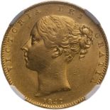 1847 Gold Sovereign NGC AU 58