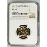 2015 Gold Sovereign Fourth Portrait NGC MS 69