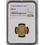 1964 Gold Sovereign NGC MS 65