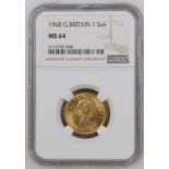 1968 Gold Sovereign NGC MS 64