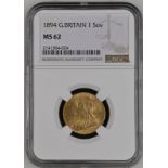 1894 Gold Sovereign NGC MS 62
