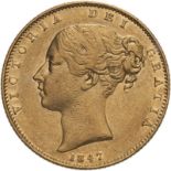 1847 Gold Sovereign Very fine, lightly cleaned