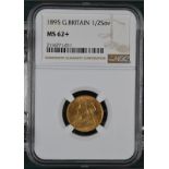1895 Gold Half-Sovereign NGC MS 62+