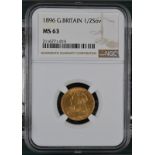 1896 Gold Half-Sovereign NGC MS 63