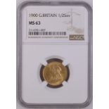 1900 Gold Half-Sovereign NGC MS 63