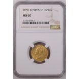 1855 Gold Half-Sovereign NGC MS 60