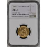 1910 Gold Sovereign NGC MS 63