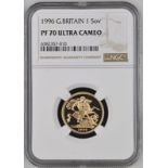 1996 Gold Sovereign Proof NGC PF 70 ULTRA CAMEO