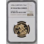 1996 Gold 2 Pounds (Double Sovereign) Proof NGC PF 70 ULTRA CAMEO