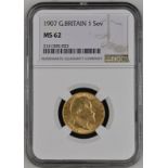 1907 Gold Sovereign NGC MS 62