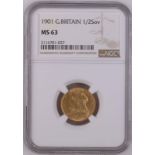 1901 Gold Half-Sovereign NGC MS 63