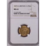 1873 Gold Half-Sovereign NGC MS 61