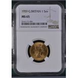 1959 Gold Sovereign NGC MS 65