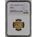 1895 Gold Sovereign NGC MS 61
