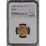 1904 Gold Sovereign NGC MS 62