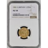 1901 Gold Half-Sovereign NGC AU 58