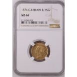 1876 Gold Half-Sovereign Die number NGC MS 61