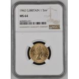 1962 Gold Sovereign NGC MS 64