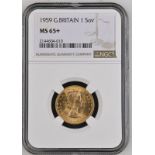 1959 Gold Sovereign NGC MS 65+