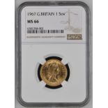 1967 Gold Sovereign NGC MS 66