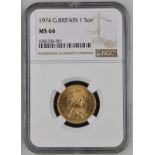 1974 Gold Sovereign NGC MS 66